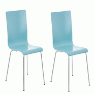 Décoshop26 - Lot de 2 chaises de cuisine en bois bleu et métal CDS10064 - bleu métal 3000277379882_0