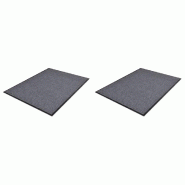 Décoshop26 - Lot de 2 paillassons en PVC gris 90x60 cm DEC023148 - gris 3001220669609