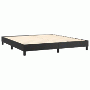 Décoshop26 - Sommier à lattes sur pieds cadre de lit 160x200 cm synthétique noir TDL0207011 - noir 3001153688005