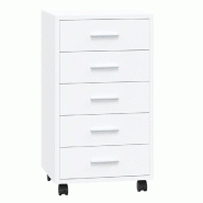 Helloshop26 - Armoire à tiroirs moderne flexible pour bureau 33 x 38 x 63 cm en bois ingénierie blanc brillant 02_0047078 - blanc aluminium 30002345