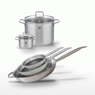 Lot de 2 Faitouts 16/26cm & 3 Poêles 24/28/32cm Elo Relief Solution - gris 3176239959857