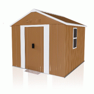 Merax Abri de jardin métal 2.2 m², 184 x 110 x 194 cm, cabanon acier avec fenêtre, porte coulissante et ventilation, marron - marron métal W1198S00005