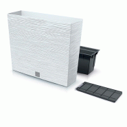 Prosperplast - Jardinière blanche avec réserve d’eau, collection FURU - 58x18x49,8 cm, capacité de 12 L - blanc plastique polypropylène ZA5226