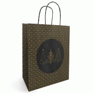 Sac kraft Eclat noir et or 18+8X22 cm - par 50