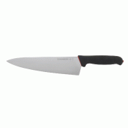 Schneider - Couteau de chef à prise en S, lame large, poignée : noir, rouge, 260 mm - noir acier 267011
