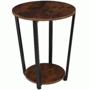 Tectake Table d’appoint SWINDON 50x62,5cm - Bois foncé industriel, rustique - 404215 - marron Bois manufacturé 404215