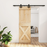 Vidaxl porte coulissante et kit de quincaillerie 70x210 cm pin massif 3203151 Vidaxl porte coulissante et kit de quincaillerie 70x210 cm pin massif 3203151