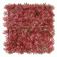 WellHome - Jardin vertical artificiel - panneau de haie 100x100 cm pour intérieur et extérieur, fleurs roses et vertes - rose WH15557