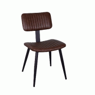 Antic Line Chaise de restaurant en polyuréthane largeur 45cm, hauteur 80cm, profondeur 51cm, assise hauteur 47cm, couleur chocolat , structure en fer Antic Line Chaise de restaurant en polyuréthane largeur 45cm, hauteur 80cm, profondeur 51cm, assise hauteur 47cm, couleur chocolat , structure en fer