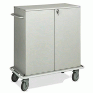 Chariot de service pour ravitailler le mini bar - acier peint epoxy - 3 tiroirs et 2 portes - charge max 150 kg Chariot de service pour ravitailler le mini bar - acier peint epoxy - 3 tiroirs et 2 portes - charge max 150 kg