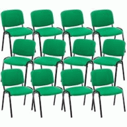 CLP Lot de 12 chaises empilables Ken en tissu Vert - vert textile 313027 CLP Lot de 12 chaises empilables Ken en tissu Vert - vert textile 313027