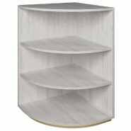 Comptoir angle arrondi 90 degrés 60x93,8cm travertin champagne - 2 tablettes