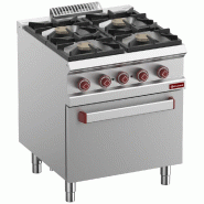 Diamond - Fourneau 4 feux vifs gaz, four électrique GN 2/1 - réf. G7/4BFE7-N - gris AKS-G7/4BFE7-N