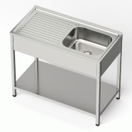 Gasfrit- Evier sous comptoir 1 évier et 1 égouttoir inox industriel 800 x 500 x 850. Mm - inox GF3202