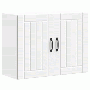 Helloshop26 - Armoire murale de cuisine Lucca 80 x 31 x 60 cm rangement optimal design mural en bois d'ingénierie blanc 02_0050172 - blanc verre 3000
