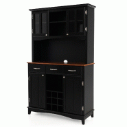 Helloshop26 - Buffet de cuisine 106 x 41,5 x 184,5 cm avec 4 armoires et porte-bouteilles moderne en MDF noir 20_0010808 - 3000226382932