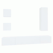 Helloshop26 - Ensemble de meubles armoire buffet TV télévision salon chambre séjour 5 pièces bois d'ingénierie blanc 02_0024861 - 3000215028186 Helloshop26 - Ensemble de meubles armoire buffet TV télévision salon chambre séjour 5 pièces bois d'ingénierie blanc 02_0024861 - 3000215028186