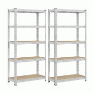 Helloshop26 - Étagère de rangement charge lourde étagère de garage 50 x 100 x 200 cm capacité de charge jusqu'à 875 kg montage 12_0005715 - 3000