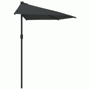 Helloshop26 - Parasol demi de balcon et mât en aluminium 270 x 135cm anthracite 02_0008310 - aluminium 3000444247761