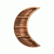 Möbilia Étagère Murale | Demi-lune | Bois de Manguier | L 40 x P 13 x H 60 cm | Naturel - beige Bois massif 22020008 Möbilia Étagère Murale | Demi-lune | Bois de Manguier | L 40 x P 13 x H 60 cm | Naturel - beige Bois massif 22020008
