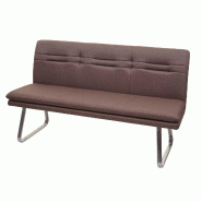 Mendler Banc HWC-H70, Banc de salle à manger Banc rembourré, dossier tissu/textile inox brossé ~ marron 160cm - marron textile 73911