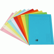 Oxford Boîte de 50 pochettes coins Color Line A4, sans fenêtre, en kraft coloris assortis (10) - 3334381048830
