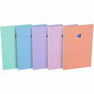 Oxford Lot de 5 Bloc Smart agrafé A4+, 160p./80 feuilles 90g/m², Seyès, coloris pastels assortis (5) - 3020120221922