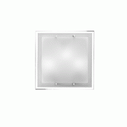 Plafonnier en verre blanc 40 x 40 cm, 3 ampoules E27 40 W max., design moderne et élégant pour l'éclairage intérieur, finition minimaliste - Peren