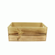 PROLINEA Fresca cagette effet brule vernis passedoigts 38x21x15 fsc lot de 6 - beige Bois massif CLW-4480471