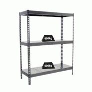PROREGAL Étagère pour charges lourdes METAL BEAST THREE | HxLxP 200x180x45cm | Charge du compartiment 600kg | Gris - gris métal PR_RS16-14 PROREGAL Étagère pour charges lourdes METAL BEAST THREE | HxLxP 200x180x45cm | Charge du compartiment 600kg | Gris - gris métal PR_RS16-14