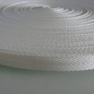 SANGLE POLYESTER SERGÉE EN ROULEAU DE 100 ML COULEUR: BLANC, LARGEUR: 20 MM RÉF. 20 MM