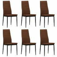 VidaXL Chaises à manger lot de 6 marron tissu Modèle Servélis - 275334