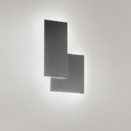 Applique murale LED en aluminium et métal thermolaqué, série 8222, gris foncé, 23 W, 1840 lm, lumière chaude 3000 K, 35 x 24 x 4,6 cm - Perenz -