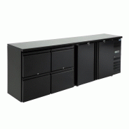 Arrière-bar avec 2 portes et 4 tiroirs série U - 698 litres | Polar - GL456