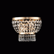 Bonetti Illumina Mozart Applique En Fer Et Laiton Doré Avec Strass 2 Lumières .27 P.14 Bl189-Ap2-Or - doré 8050713214760