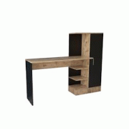 Bureau d'étude CT2 Mélaminé Pin Atlantique et Noir 152,3 x 40 x 120 cm Menzzo - multicolore Bois manufacturé MEN8683342403641