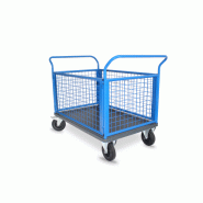 Chariot 2 dossiers + 2 ridelles grillagé 500kg - PLANORGA - 8MCS14CGH2N716