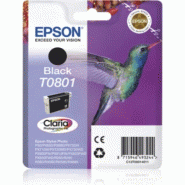 EPSON T0801 / Colibri - Cartouche d'encre Claria noire  authentique - 8715946360706