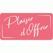 Etiquette cadeau adhésive Plaisir d'Offrir framboise/blanc 45x23mm - par 500
