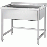 Évier Gredil à un bac 800 x 600 x 850 mm, hauteur du bac 400 mm, avec rebord, à monter soi-même - DTS08671A