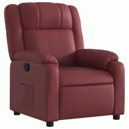 Fauteuil inclinable Rouge bordeaux Similicuir Modèle Uvessiax - 373526 Fauteuil inclinable Rouge bordeaux Similicuir Modèle Uvessiax - 373526
