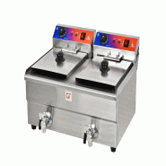 GASFRIT Friteuse Électrique avec Robinet et Thermostat en Acier Inoxydable 100 x 200 x 220 mm - sz-102V