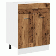 Helloshop26 - Armoire à tiroirs moderne rangement cuisine 60 x 46 x 81 cm surface lisse en bois d'ingénierie bois ancien 02_0050743 - Bois massif 30