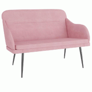 Helloshop26 - Banc banquette rose 110 x 76 x 80 cm velours - rose métal 3000588247764