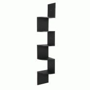 Helloshop26 - Étagères flottantes de rangement d'angle en MDF de rangement en forme de S noir 19_0000564 - noir Bois manufacturé 3000245038988