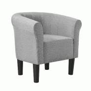 Helloshop26 - Fauteuil lounge chaise siège tissu polyester 70 cm gris claire 03_0001934 - gris polyester 3000248699780