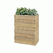 HORTALIA Jardinière en bois avec réserve d’eau Nidum Basic 60 x 34 x 80 cm – Intérieur et extérieur - marron Bois massif N638