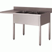 ITALCONCEPT L2G Plonge Inox 304 Demontable Encastrement Lv,2 Bacs 850mm x 1600mm x 700 mm - 3616350023025