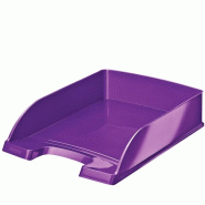 LEITZ Lot de 5 Corbeille à courrier Plus Wow A4, en polystyrène choc, coloris violet - violet 52263062