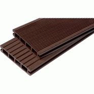Pack 1 m² - Lame de terrasse composite Dual avec accessoires (4 coloris) - Chocolat, 3600mm, épaisseur 25mm, largeur 14cm, longueur 360cm_0